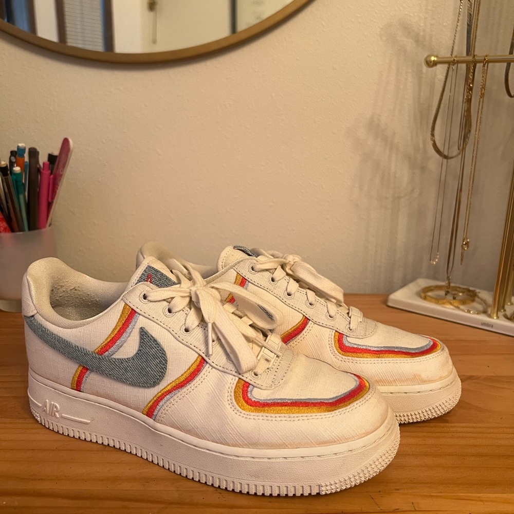 Nike Air Force 1 Sneakers with Multicolor Accents